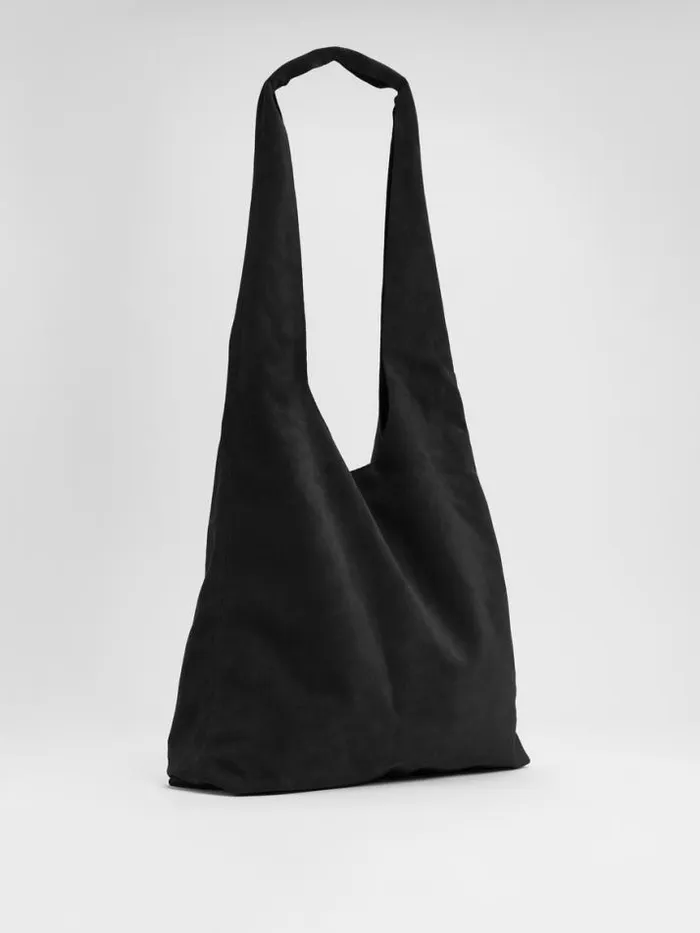 Shop Eileen Fisher Accessories Italian Suede Shopper Tote Black