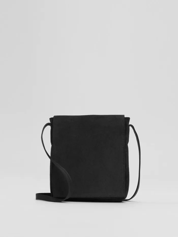 Shop Eileen Fisher Accessories Italian Suede Square Crossbody Bag Black