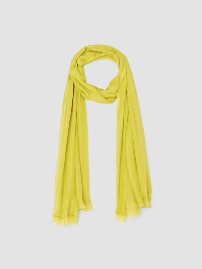 Shop Eileen Fisher Accessories Washed Silk Parachute Scarf Citron