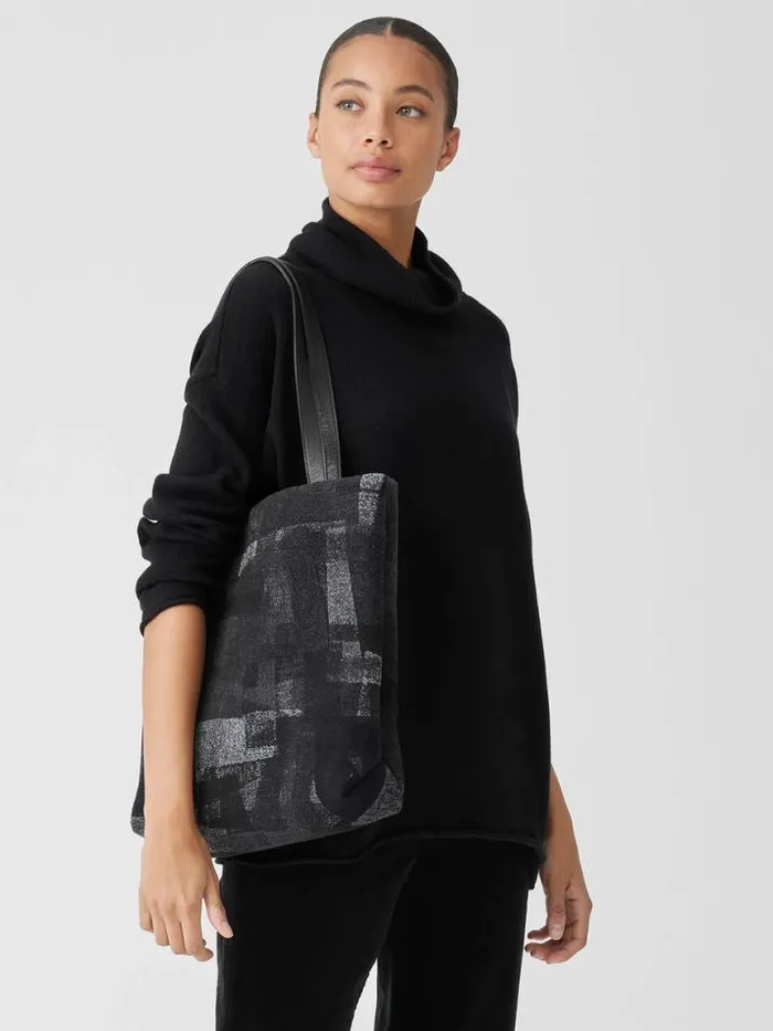 Shop Eileen Fisher Accessories Waste No More Felted Tote Charcoal