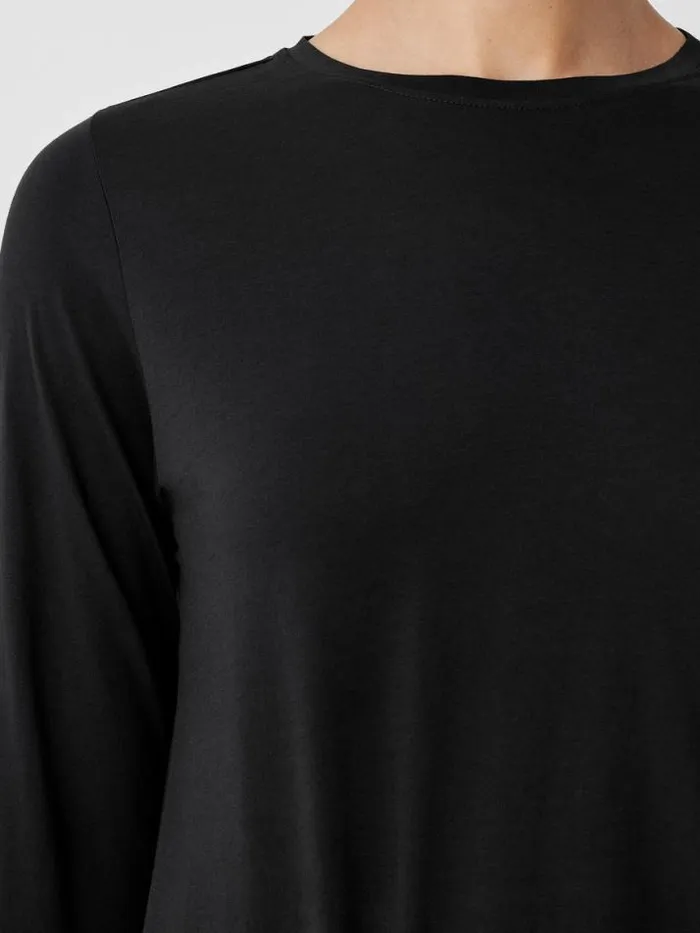 Shop Eileen Fisher Petite Organic Pima Cotton Jersey LongSleeve Tee Black