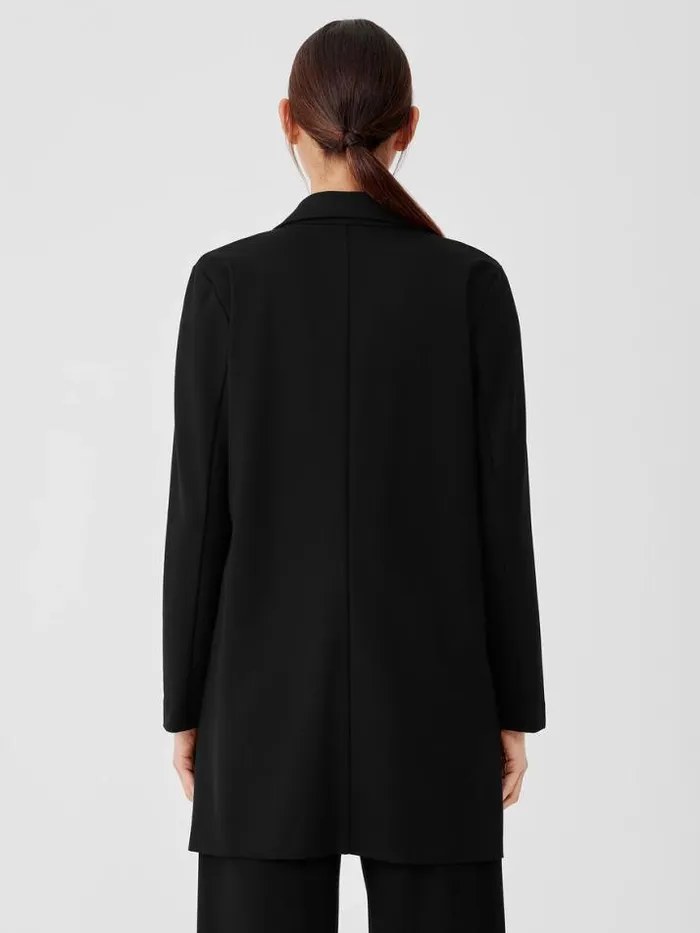Shop Eileen Fisher Petite Washable Flex Ponte Long Blazer Black