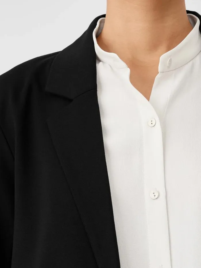 Shop Eileen Fisher Petite Washable Flex Ponte Long Blazer Black