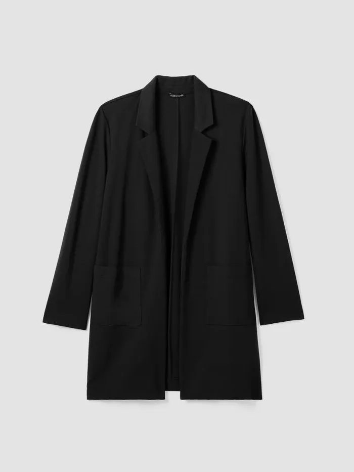 Shop Eileen Fisher Petite Washable Flex Ponte Long Blazer Black