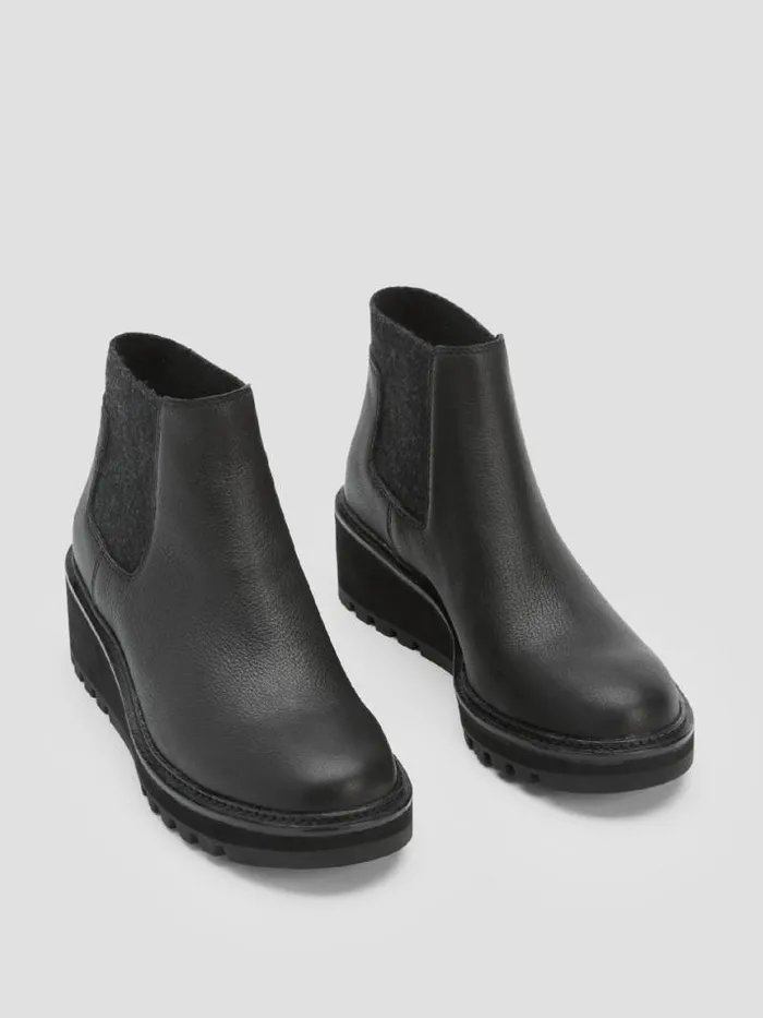 Shop Eileen Fisher Shoes Chelsea Wedge Washed Leather Bootie Black