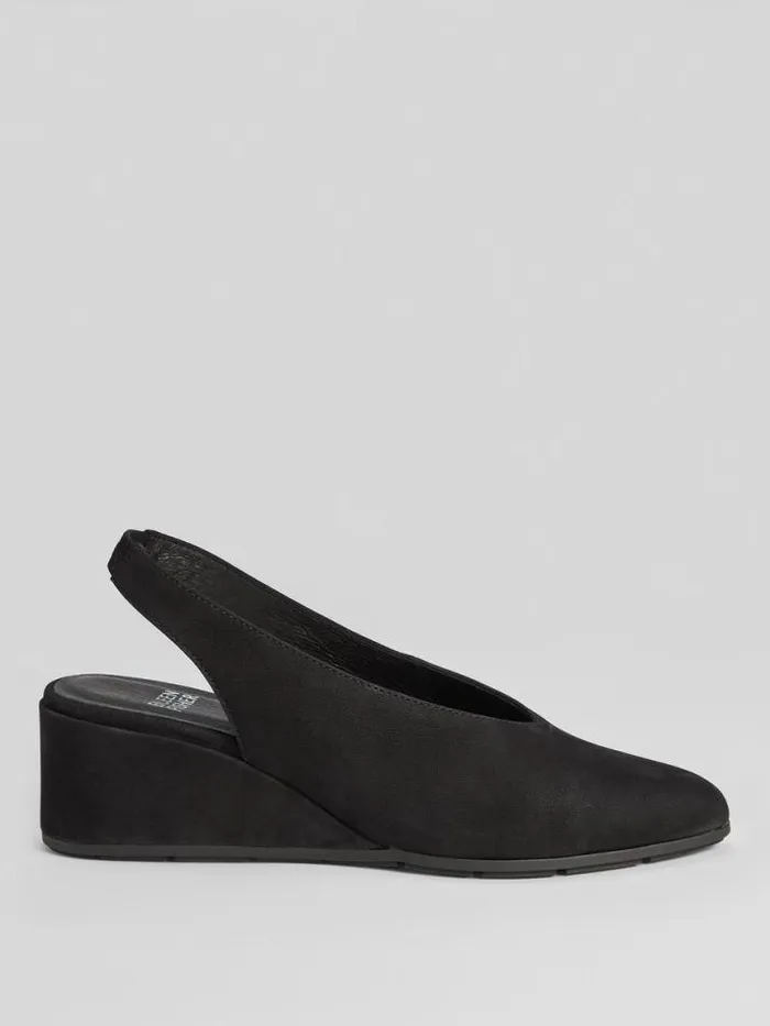 Shop Eileen Fisher Shoes Devi Tumbled Nubuck LeatherSlingback Black