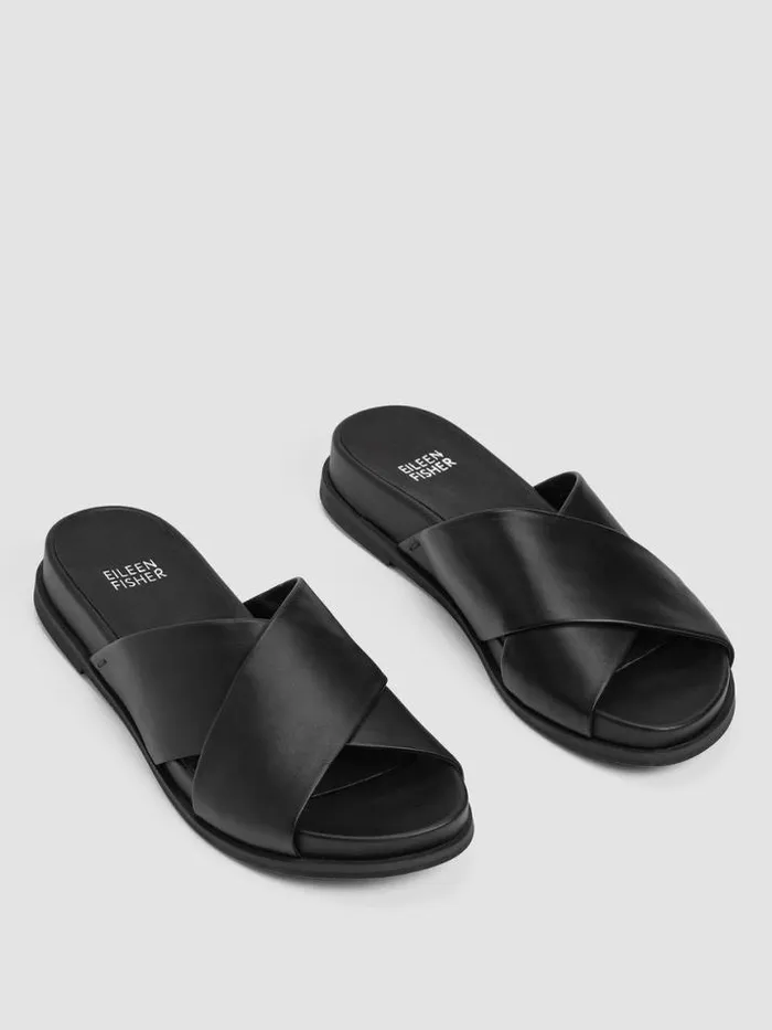 Shop Eileen Fisher Shoes Dibs Nappa Leather Wedge Sandal Black