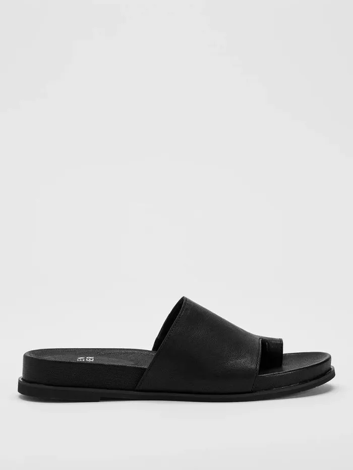 Shop Eileen Fisher Shoes Digit Leather Slide Sandal Black
