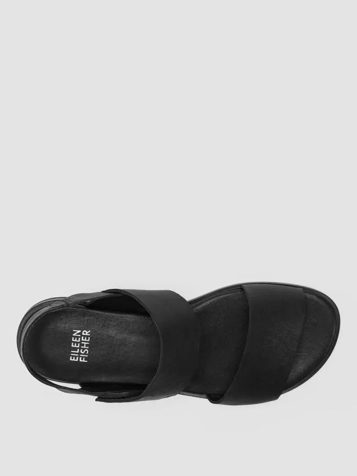 Shop Eileen Fisher Shoes Kanza Tumbled Leather Sandal Black