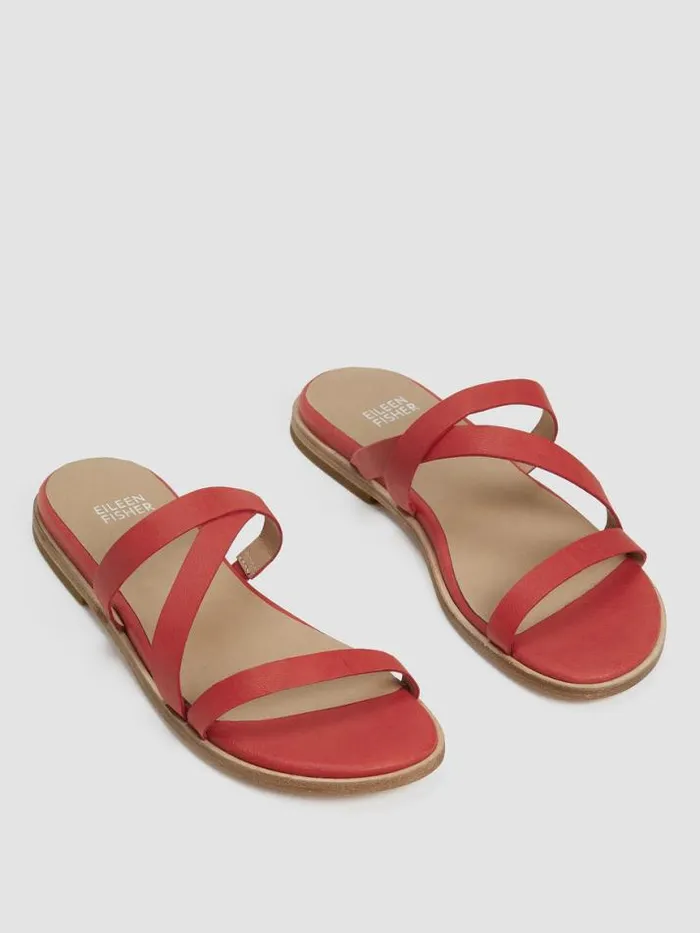 Shop Eileen Fisher Shoes Kira Tumbled Leather Sandal Flame