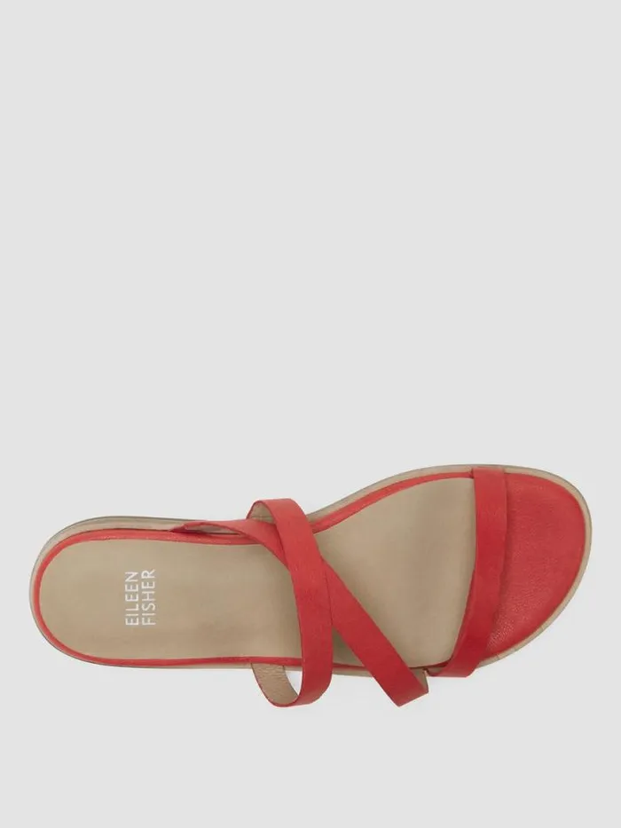 Shop Eileen Fisher Shoes Kira Tumbled Leather Sandal Flame