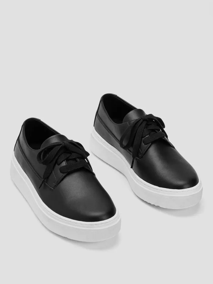 Shop Eileen Fisher Shoes Prop Leather Sneaker Black