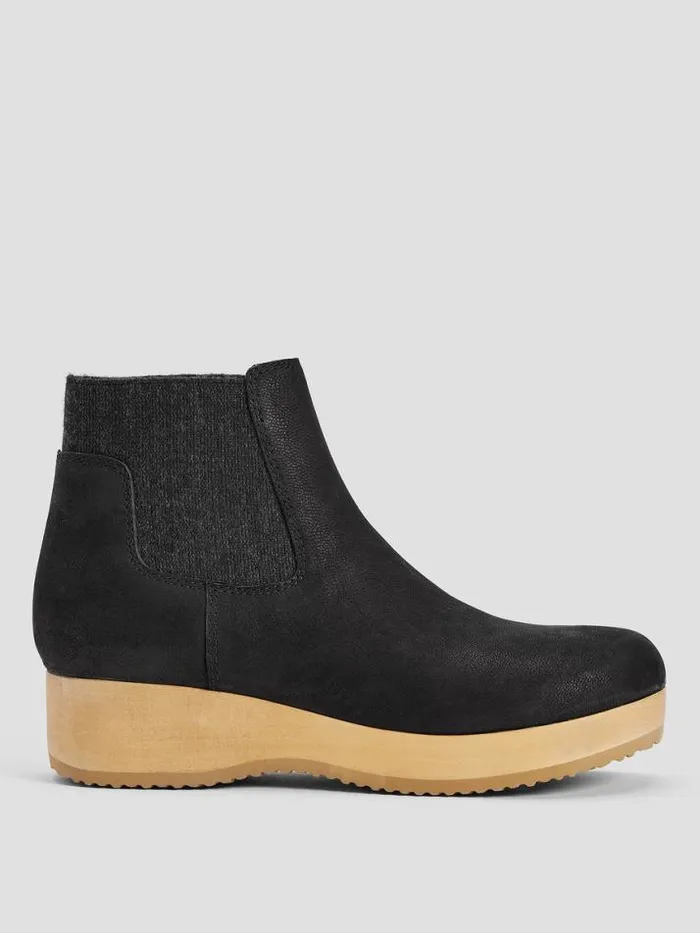 Shop Eileen Fisher Shoes Words Oiled Nubuck Clog Bootie Black