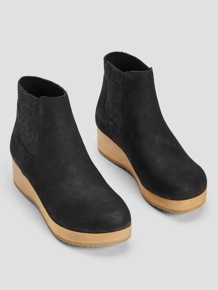 Shop Eileen Fisher Shoes Words Oiled Nubuck Clog Bootie Black