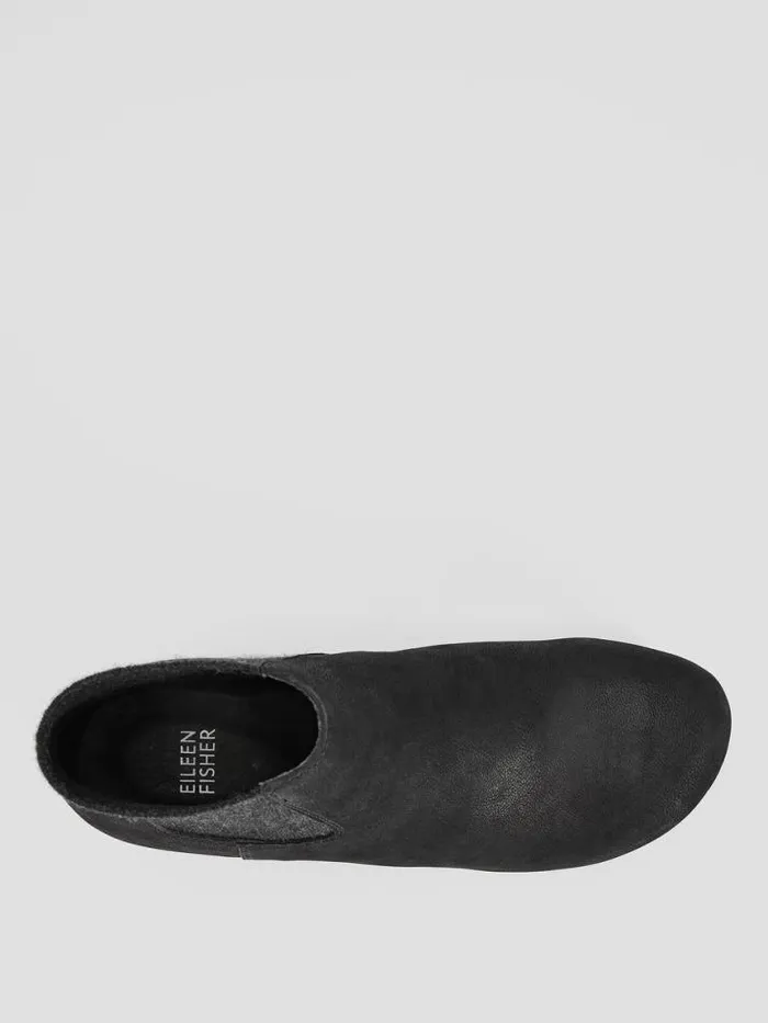 Shop Eileen Fisher Shoes Words Oiled Nubuck Clog Bootie Black