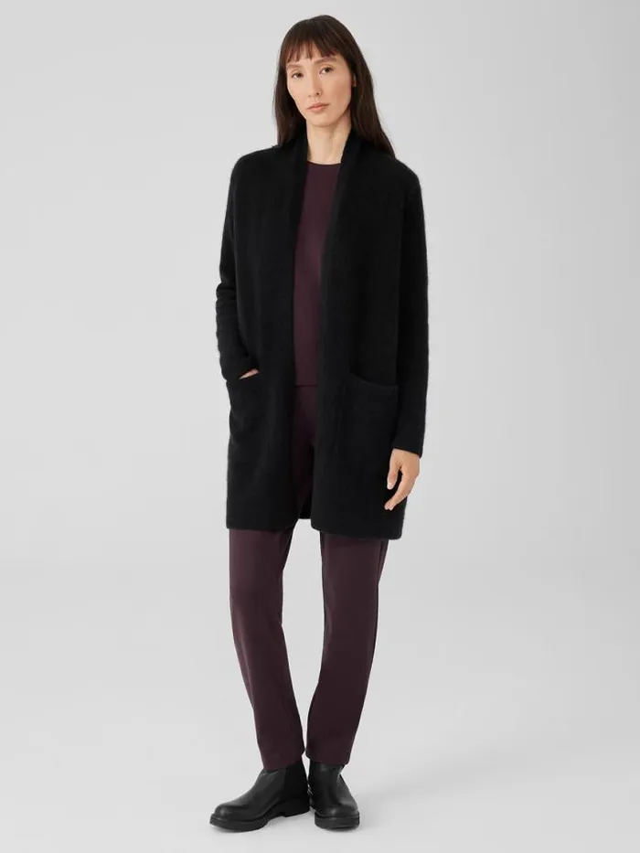 Shop Eileen Fisher Sweaters and Cardigans Cashmere Silk Bliss Long Cardigan Black