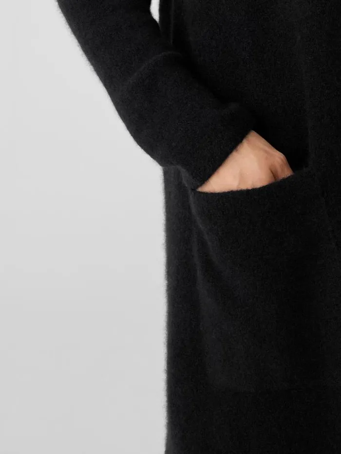 Shop Eileen Fisher Sweaters and Cardigans Cashmere Silk Bliss Long Cardigan Black