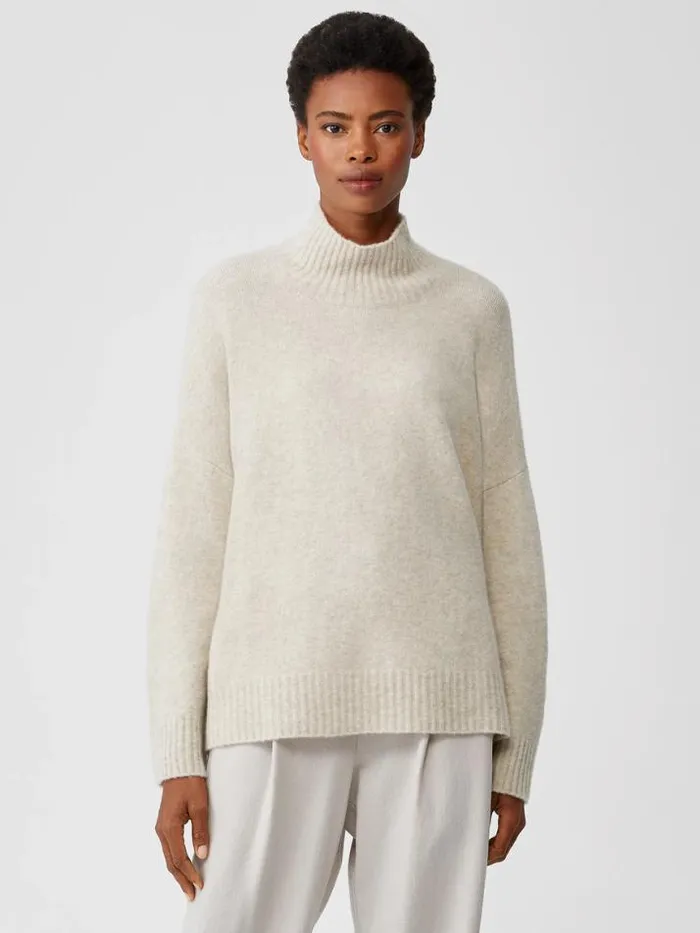 Shop Eileen Fisher Sweaters and Cardigans Cashmere Silk Bliss Turtleneck BoxTop Maple Oat Shop Eileen Fisher Sweaters and Cardigans Cashmere Silk Bliss Turtleneck BoxTop Maple Oat