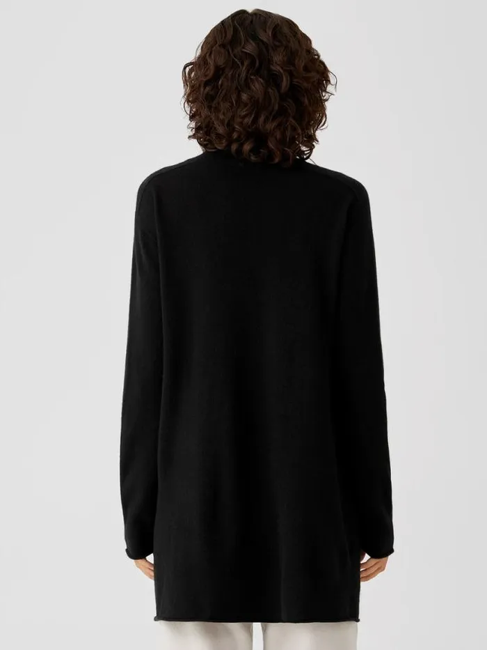 Shop Eileen Fisher Sweaters and Cardigans Italian Cashmere Turtleneck Long Top Black