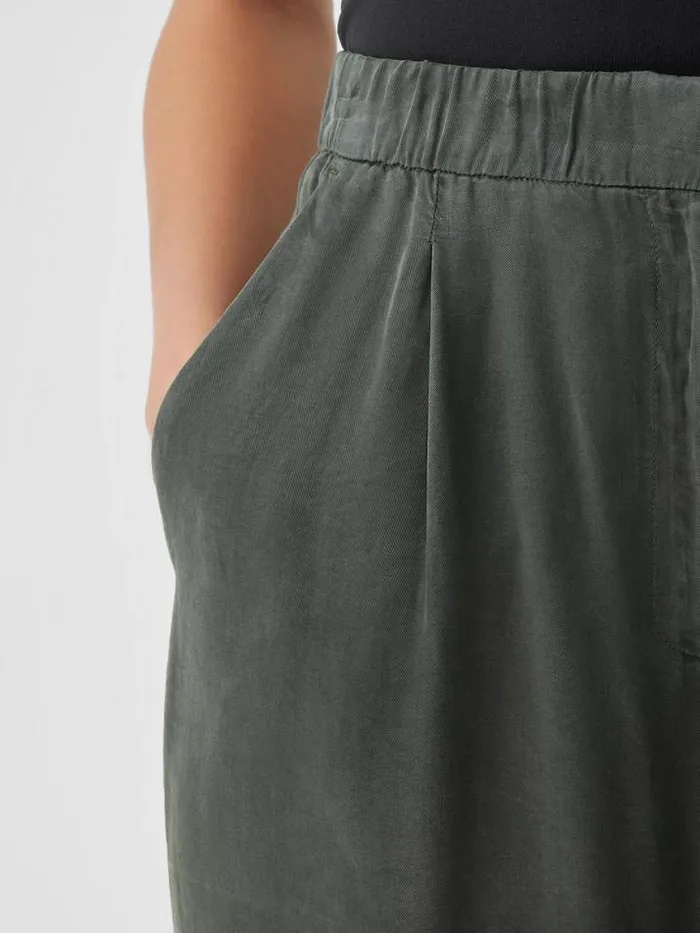 Shop Eileen Fisher Sweaters and Cardigans Sandwashed Twill Wide Trouser Pant Ocean