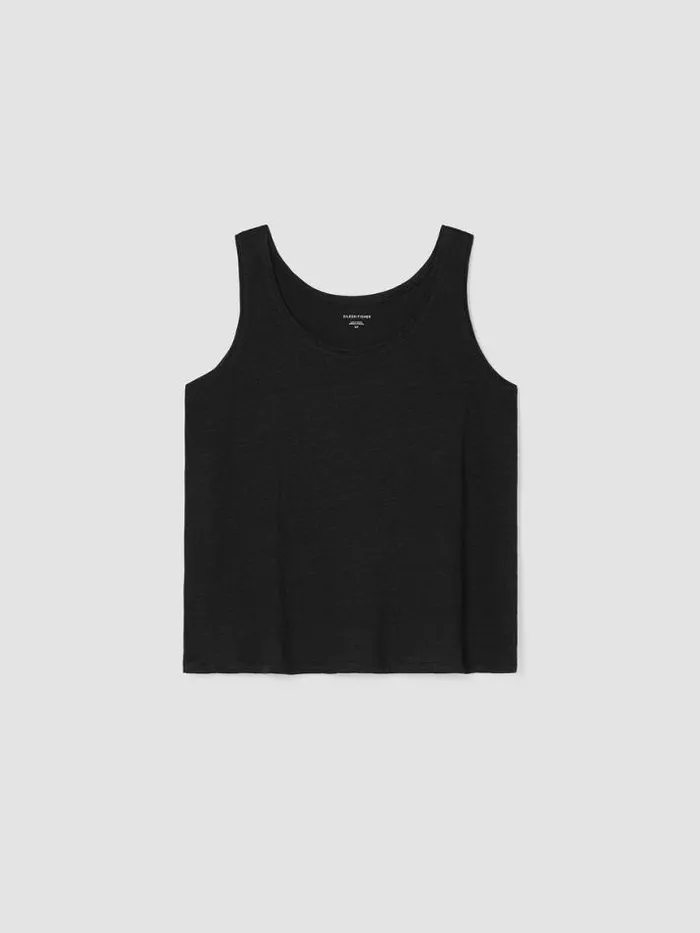 Shop Eileen Fisher Tanks and Camis Organic Linen Jersey Tank Black