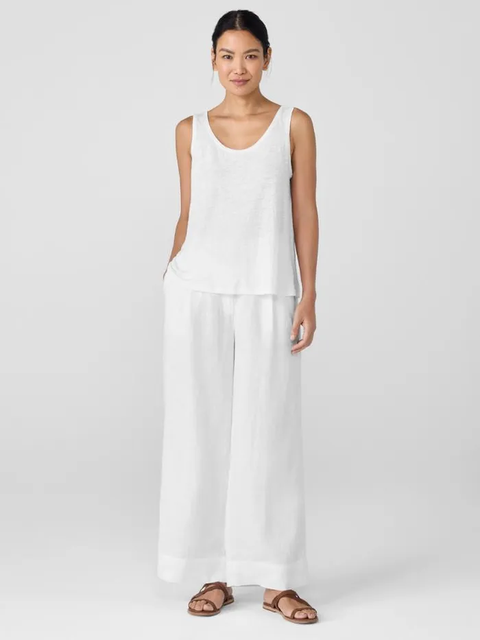 Shop Eileen Fisher Tanks and Camis Organic Linen Jersey Tank White