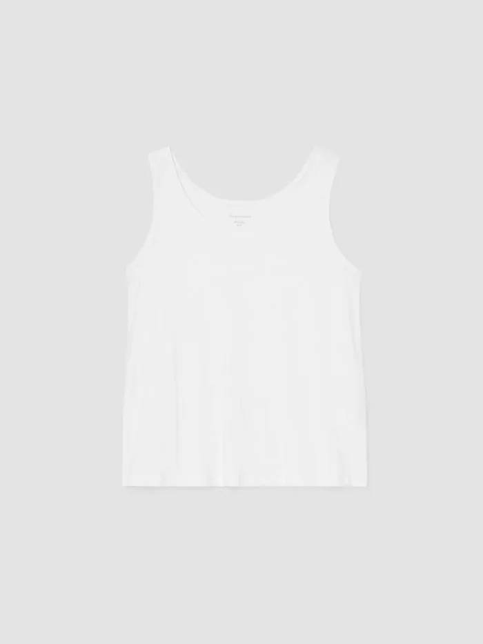 Shop Eileen Fisher Tanks and Camis Organic Linen Jersey Tank White