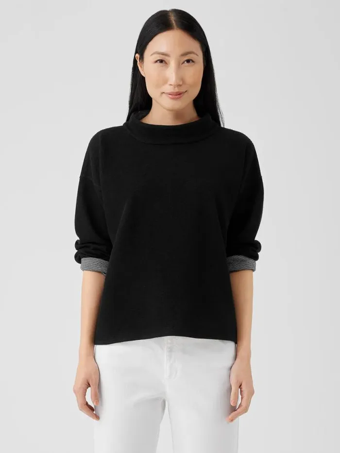 Shop Eileen Fisher Tops and Tees Doubleknit Organic Cotton Stripe Reversible Top Black Shop Eileen Fisher Tops and Tees Doubleknit Organic Cotton Stripe Reversible Top Black