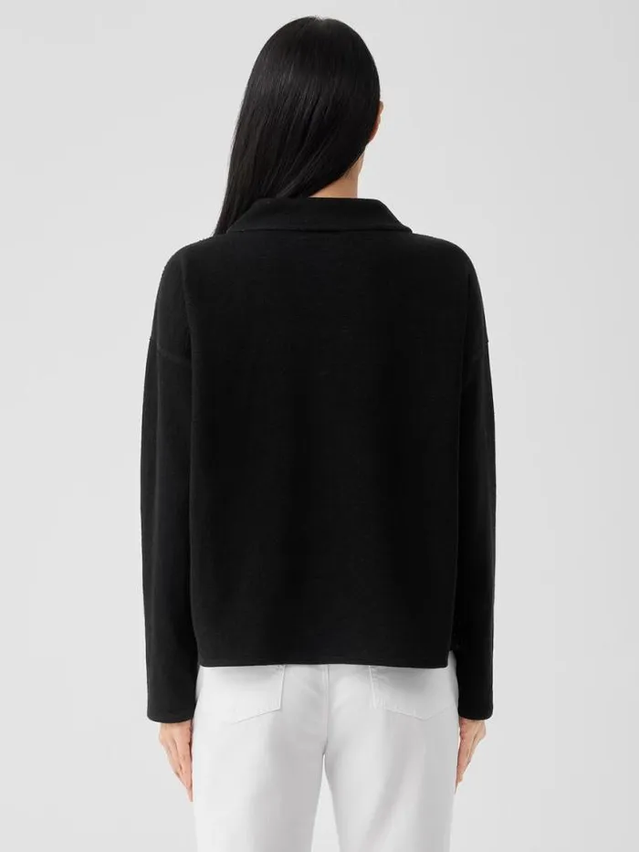 Shop Eileen Fisher Tops and Tees Doubleknit Organic Cotton Stripe Reversible Top Black