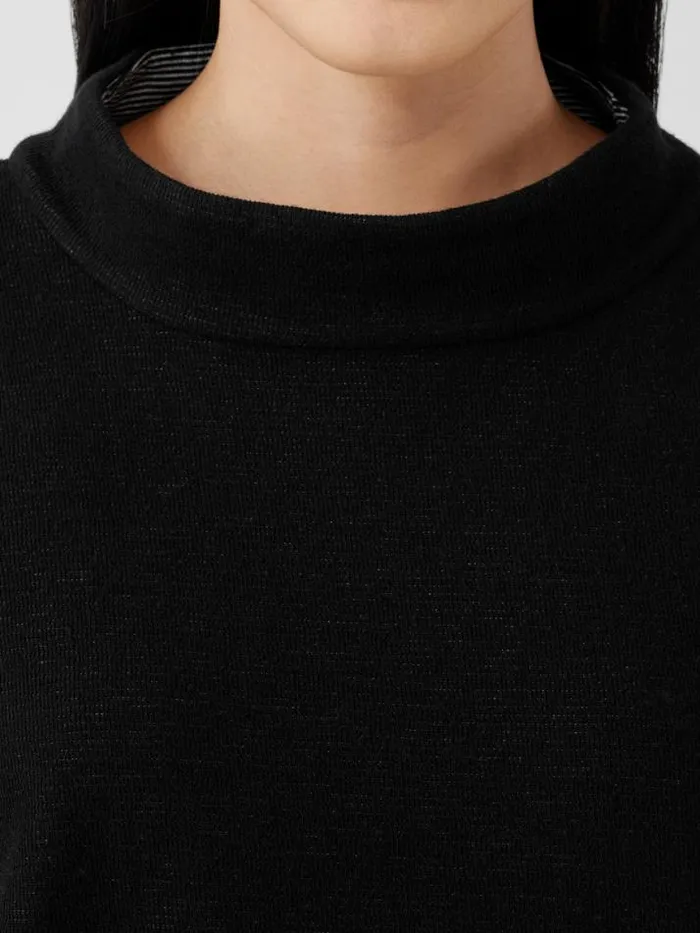 Shop Eileen Fisher Tops and Tees Doubleknit Organic Cotton Stripe Reversible Top Black