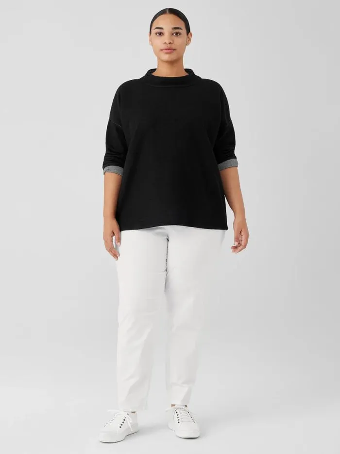 Shop Eileen Fisher Tops and Tees Doubleknit Organic Cotton Stripe Reversible Top Black