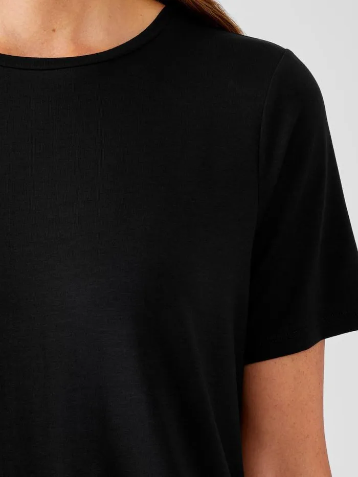 Shop Eileen Fisher Tops and Tees Fine Jersey Crew Neck Tee Black