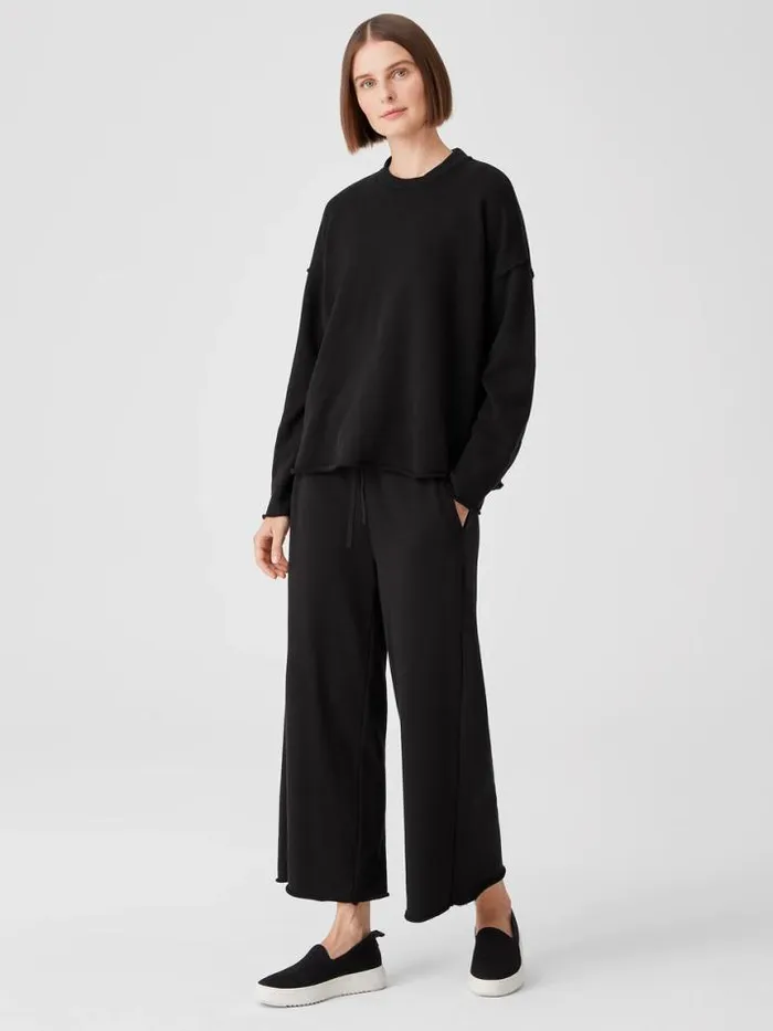 Shop Eileen Fisher Tops and Tees Organic Cotton French Terry BoxTop Black