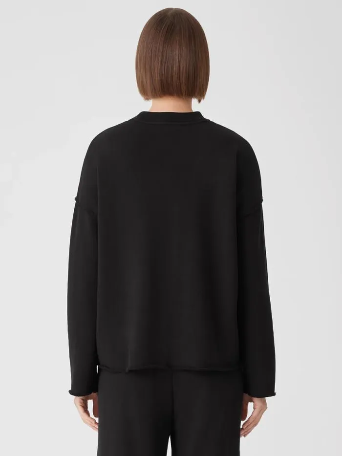 Shop Eileen Fisher Tops and Tees Organic Cotton French Terry BoxTop Black