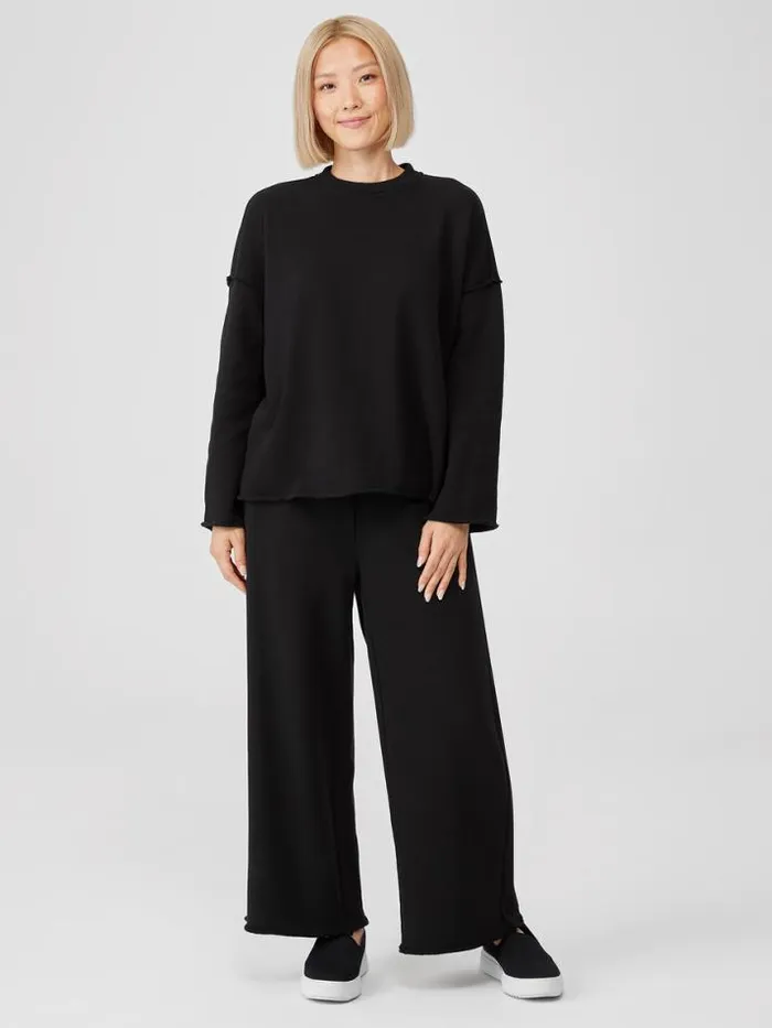 Shop Eileen Fisher Tops and Tees Organic Cotton French Terry BoxTop Black