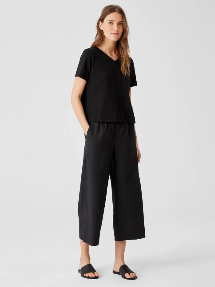 Shop Eileen Fisher Tops and Tees Organic Cotton Slub VNeck Tee Black