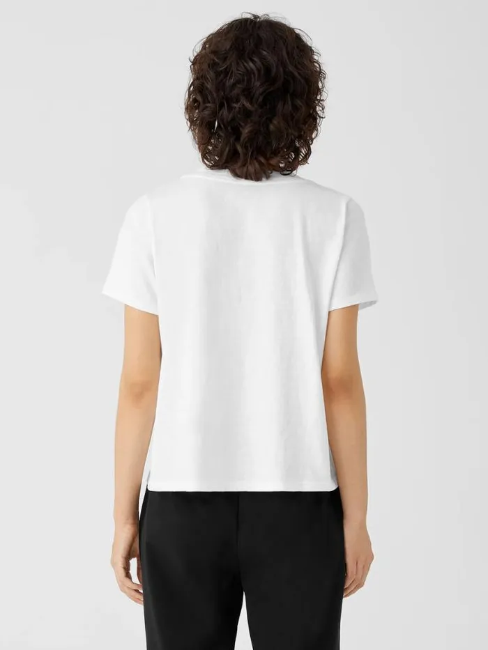 Shop Eileen Fisher Tops and Tees Organic Cotton Slub VNeck Tee White
