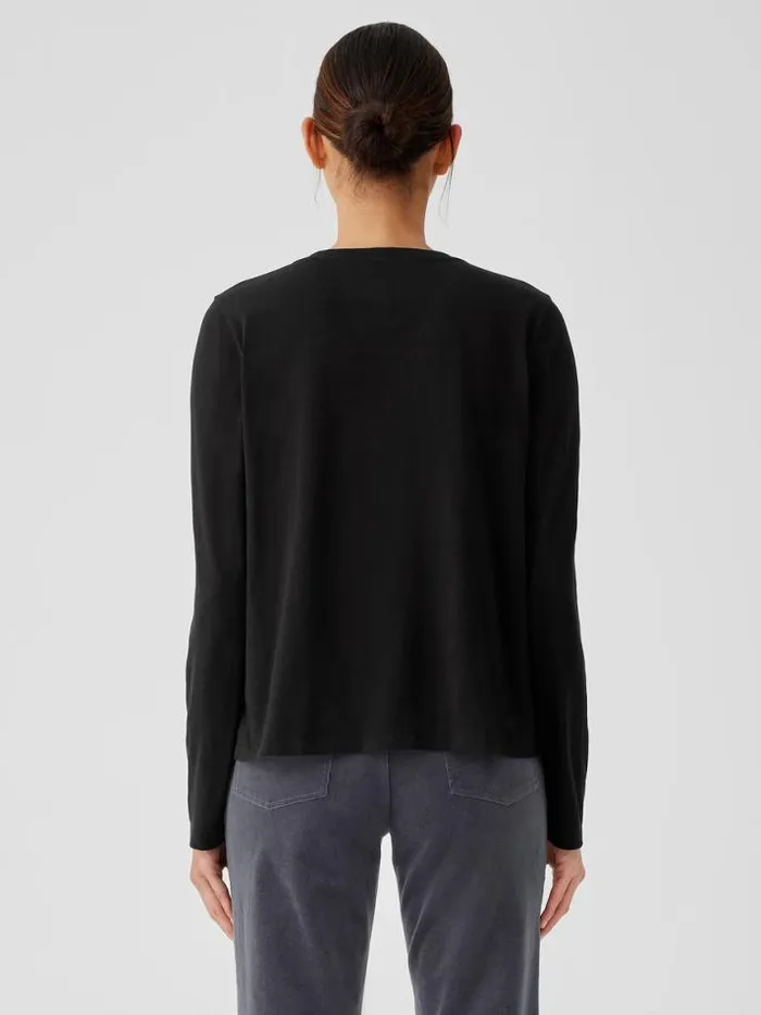 Shop Eileen Fisher Tops and Tees Organic Cotton Slub VNeck Top Black