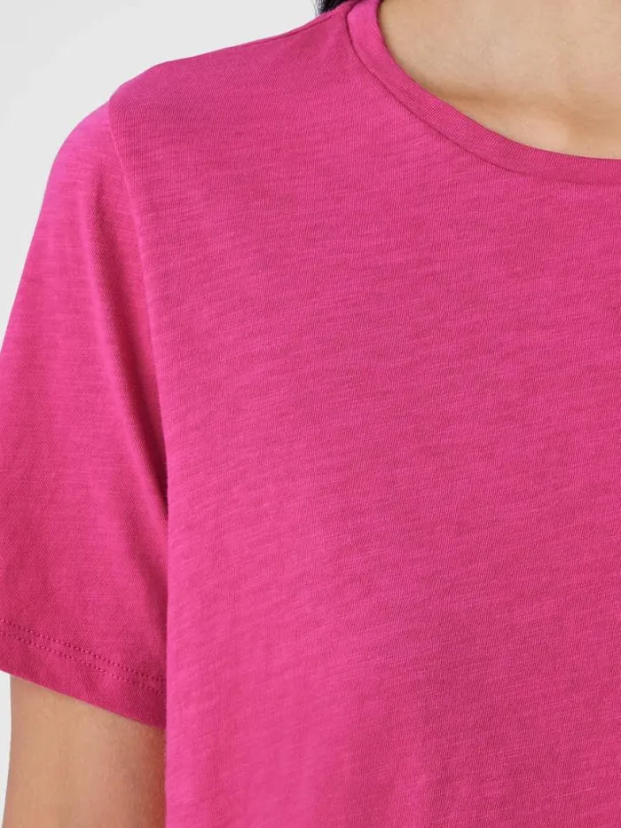 Shop Eileen Fisher Tops and Tees Organic Cotton Slubby Jersey Tee Geranium