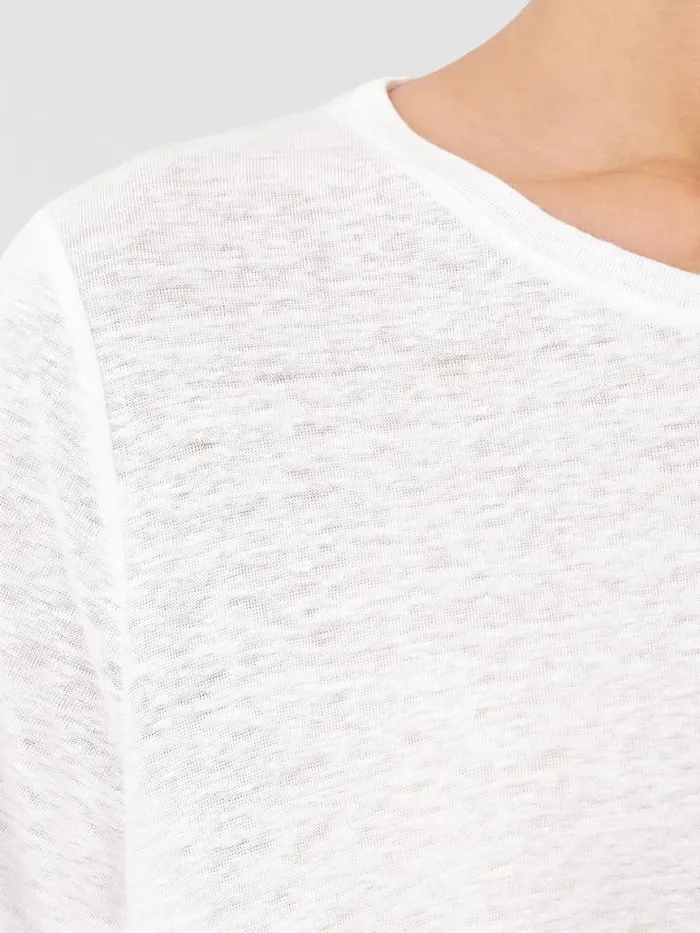 Shop Eileen Fisher Tops and Tees Organic Linen Jersey Crew Neck Tee White