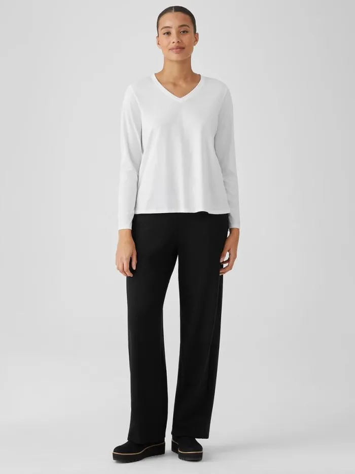 Shop Eileen Fisher Tops and Tees Organic Pima Cotton Jersey VNeck Top White
