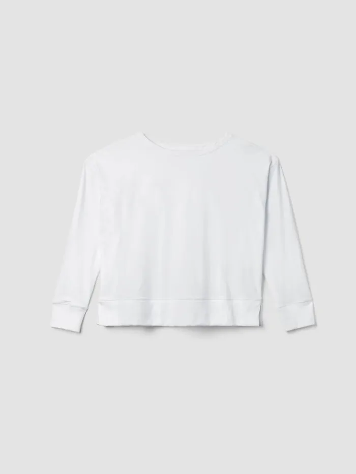 Shop Eileen Fisher Tops and Tees Pima Cotton Stretch Jersey Bateau Neck Top Black