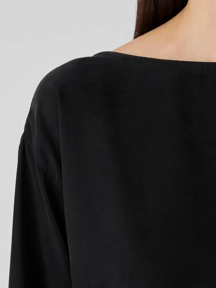 Shop Eileen Fisher Tops and Tees Sandwashed TwillBoxTop Black