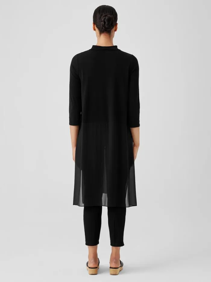 Shop Eileen Fisher Tops and Tees Stretch Silk Jersey Mock Neck Top Black