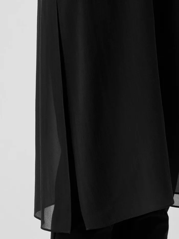 Shop Eileen Fisher Tops and Tees Stretch Silk Jersey Mock Neck Top Black