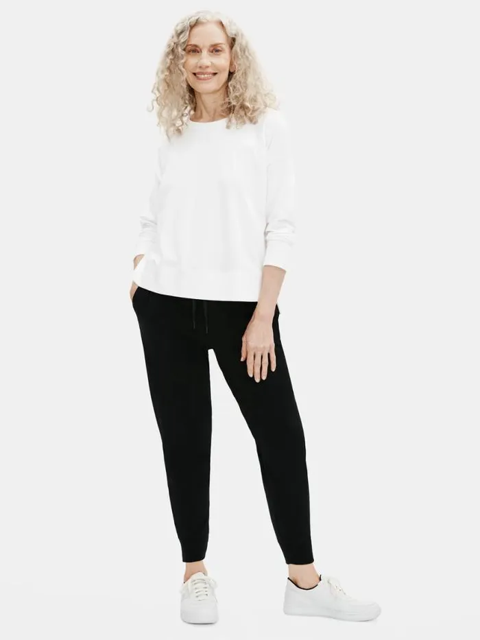 Shop Eileen Fisher Tops and Tees Traceable Cotton Jersey Crew Neck BoxTop White