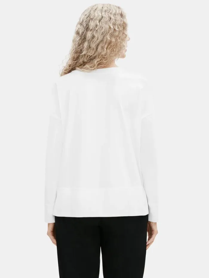 Shop Eileen Fisher Tops and Tees Traceable Cotton Jersey Crew Neck BoxTop White