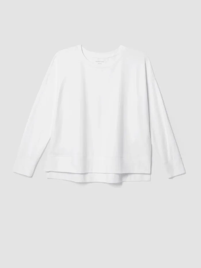 Shop Eileen Fisher Tops and Tees Traceable Cotton Jersey Crew Neck BoxTop White