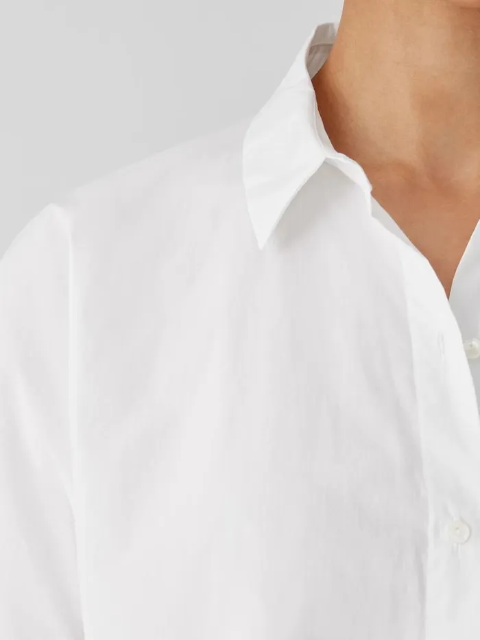 Shop Eileen Fisher Tops and Tees Washed Organic Cotton Poplin ShortSleeve Shirt White