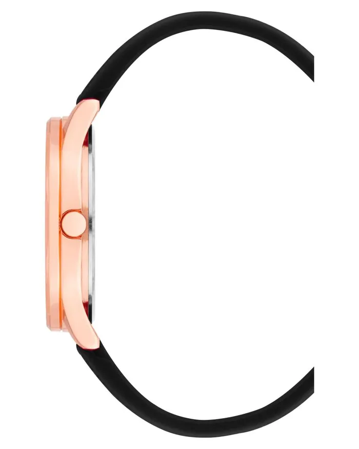 Silicone Strap Watch Black WomenMen Nine West Watches